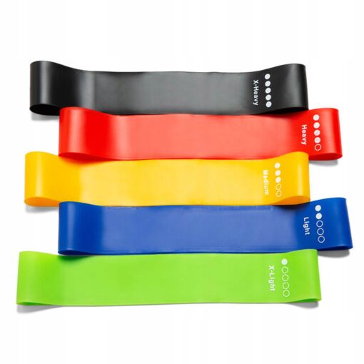ZESTAW 5 GUM MINI BAND DO ĆWICZEŃ TAŚMY FITNESS - obrazek 2