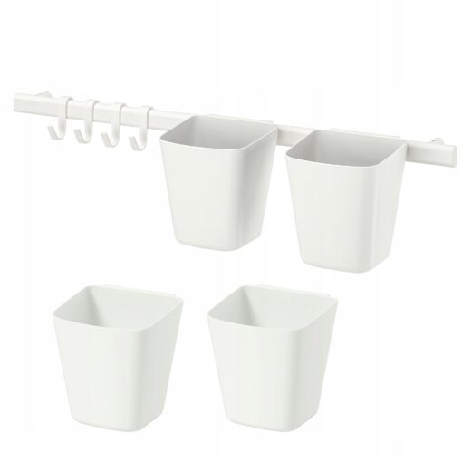IKEA SUNNERSTA RELING 60CM + 4 POJEMNIKI + HACZYKI