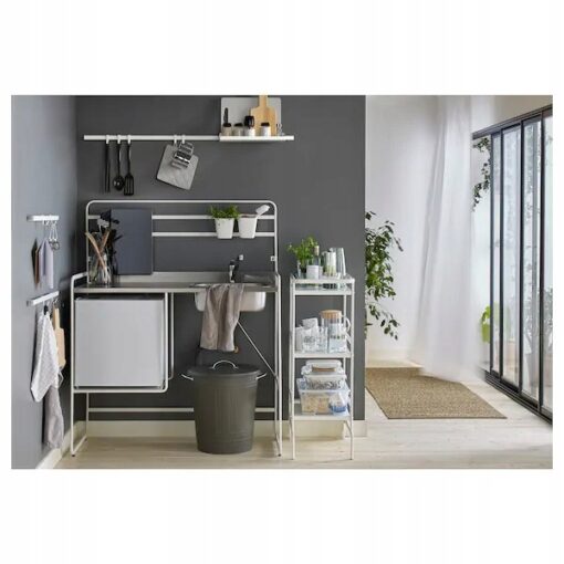 IKEA SUNNERSTA RELING 60CM + 4 POJEMNIKI + HACZYKI - obrazek 4