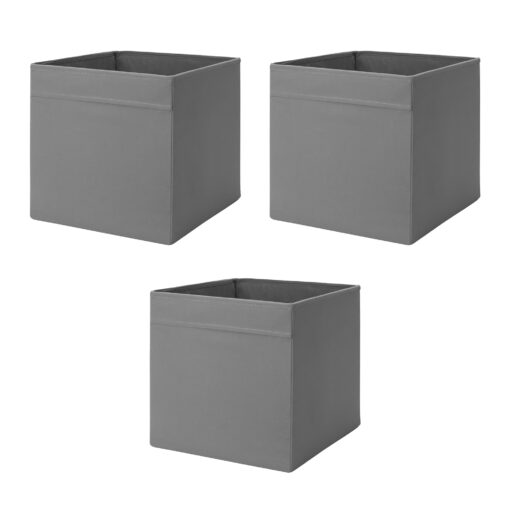 IKEA DRONA WKŁAD SZARY 3 SZT. - DO REGAŁU KALLAX.