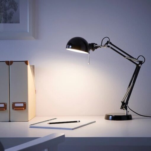 IKEA FORSA LAMPKA BIURKOWA LAMPA CZARNA - obrazek 5