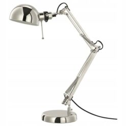 IKEA FORSA LAMPKA BIURKOWA LAMPA NA BIURKO SREBRNA