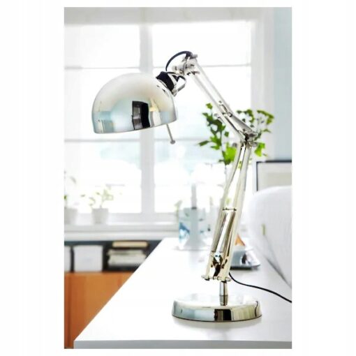 IKEA FORSA LAMPKA BIURKOWA LAMPA NA BIURKO SREBRNA - obrazek 3