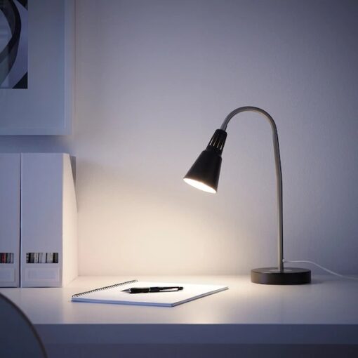IKEA KVART LAMPKA BIURKOWA LAMPA NA BIURKO CZARNA - obrazek 2