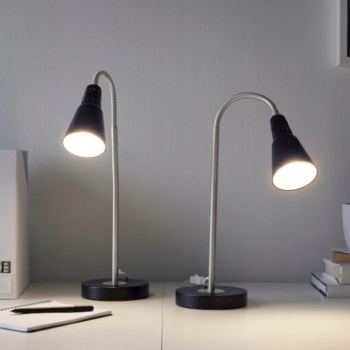 IKEA KVART LAMPKA BIURKOWA LAMPA NA BIURKO CZARNA - obrazek 3