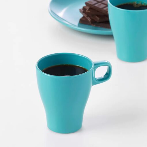 IKEA FARGRIK KUBEK 250ML TURKUS ZESTAW KUBKÓW 6SZT - obrazek 2