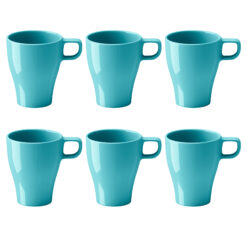 IKEA FARGRIK KUBEK 250ML TURKUS ZESTAW KUBKÓW 6SZT