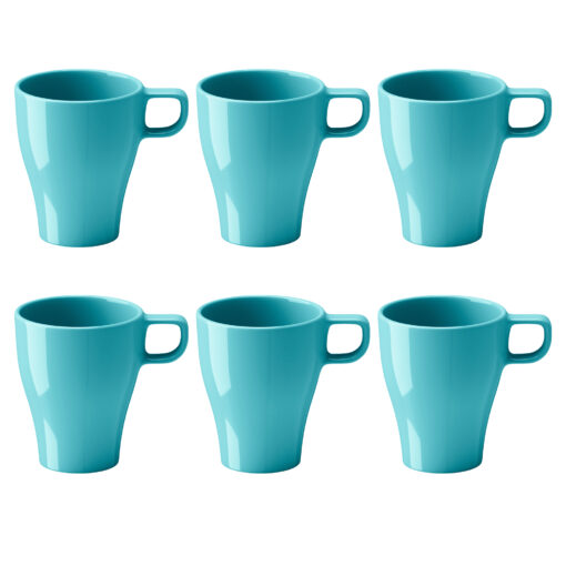 IKEA FARGRIK KUBEK 250ML TURKUS ZESTAW KUBKÓW 6SZT