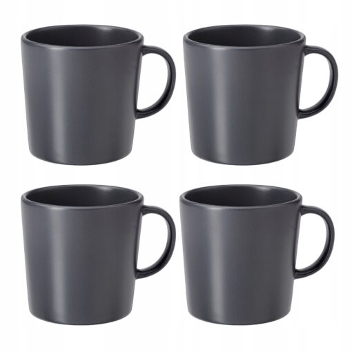 IKEA DINERA KUBEK ZESTAW KUBKÓW SZARE 300ML 4 SZT.