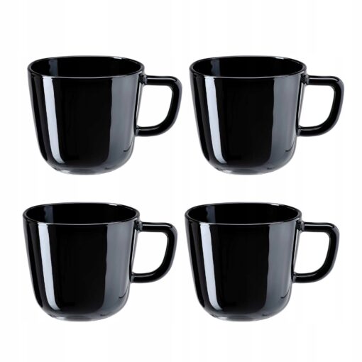 IKEA BACKIG ZESTAW CZARNYCH KUBKÓW 370 ML 4 SZTUKI
