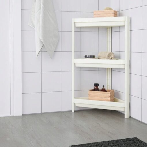 IKEA VESKEN REGAŁ ŁAZIENKOWY NAROŻNY BIAŁY 71 CM - obrazek 2