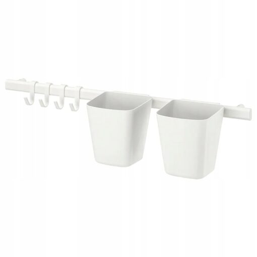 IKEA SUNNERSTA RELING 60CM + 2 POJEMNIKI+4 HACZYKI