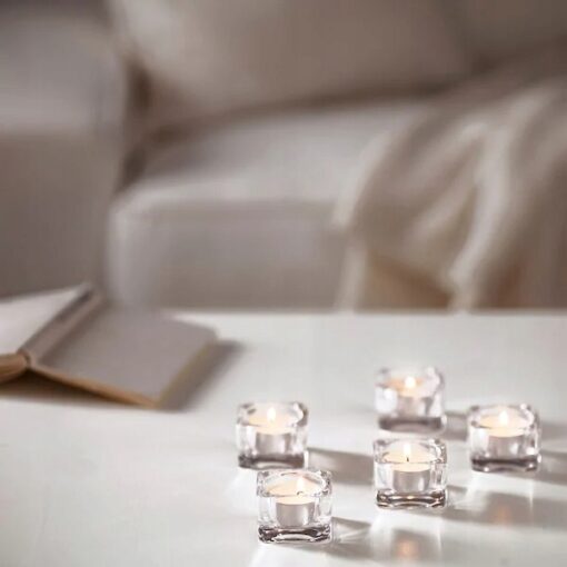IKEA GLIMMA ŚWIECZKI TEALIGHT BIAŁE ZESTAW 100 SZT - obrazek 2