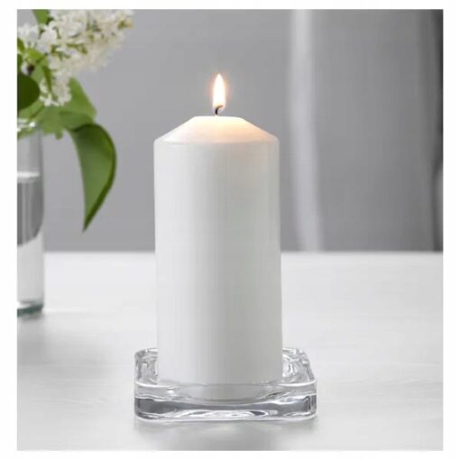 IKEA GLASIG ŚWIECZNIK NA ŚWIECĘ SZKŁO 10X10 CM - obrazek 4