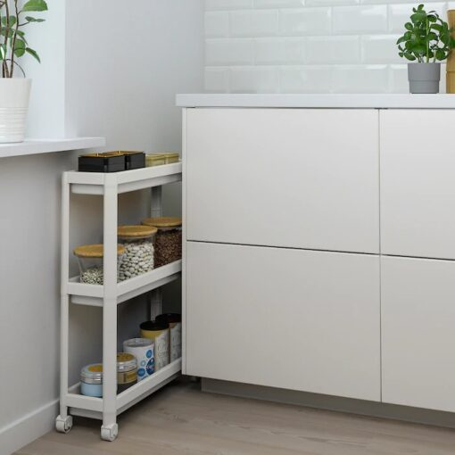 IKEA VESKEN WÓZEK ŁAZIENKOWY REGAŁ BIAŁY 71 CM - obrazek 3