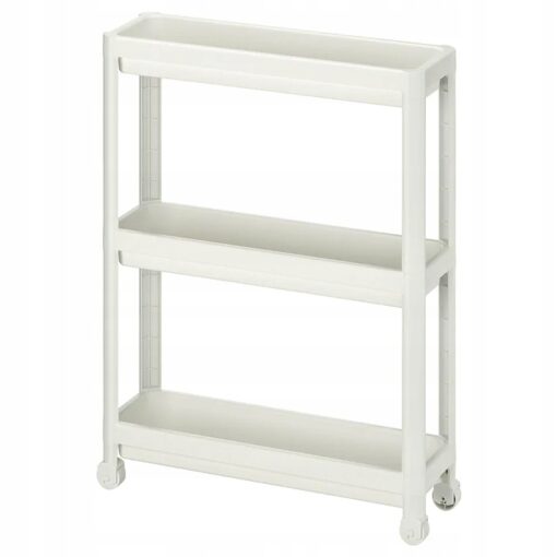 IKEA VESKEN WÓZEK ŁAZIENKOWY REGAŁ BIAŁY 71 CM