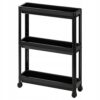 IKEA VESKEN WÓZEK ŁAZIENKOWY REGAŁ CZARNY 71 CM