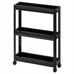 IKEA VESKEN WÓZEK ŁAZIENKOWY REGAŁ CZARNY 71 CM