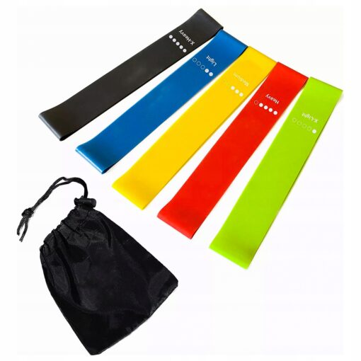 ZESTAW 5 GUM MINI BAND DO ĆWICZEŃ TAŚMY FITNESS - obrazek 4