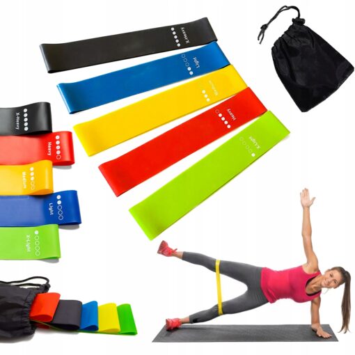ZESTAW 5 GUM MINI BAND DO ĆWICZEŃ TAŚMY FITNESS