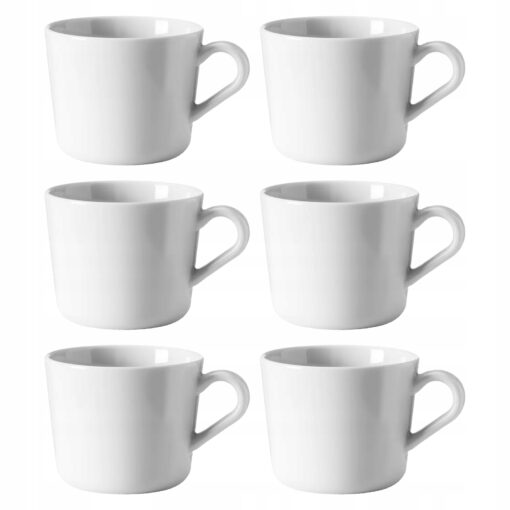 IKEA 365+ KUBEK BIAŁY PORCELANA 240 ML ZESTAW 6 SZT.