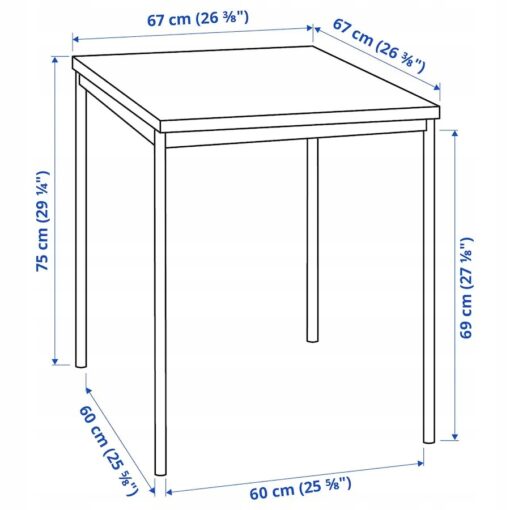 IKEA SANDSBERG/ADDE ZESTAW STÓŁ I 2 KRZESŁA CZARNY 67x67 CM - obrazek 4