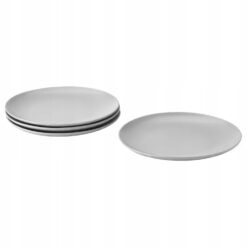 IKEA FARGKLAR TALERZ SZARY MATOWY 26 CM 4 SZT.