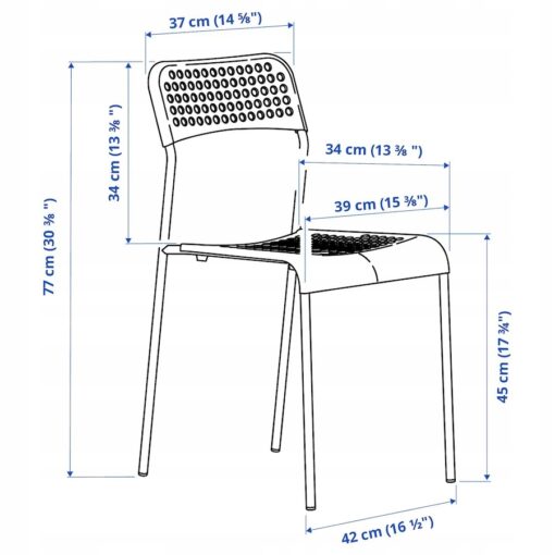 IKEA SANDSBERG/ADDE ZESTAW STÓŁ I 2 KRZESŁA CZARNY 67x67 CM - obrazek 5