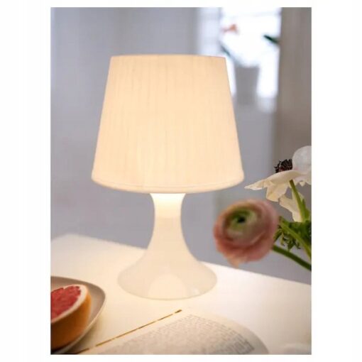 IKEA LAMPAN LAMPA STOŁOWA NOCNA BIAŁA - obrazek 2
