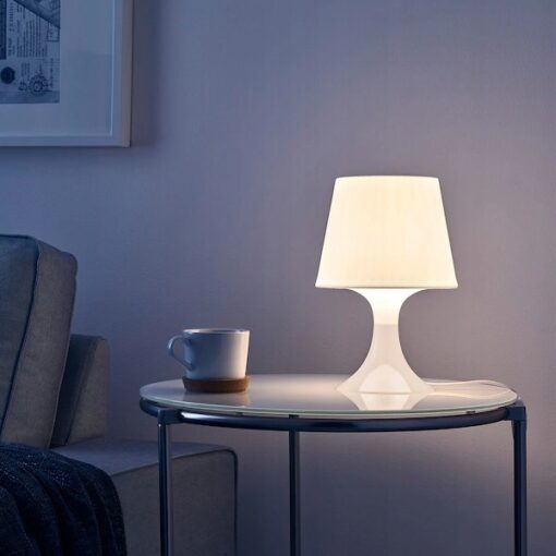 IKEA LAMPAN LAMPA STOŁOWA NOCNA BIAŁA - obrazek 3