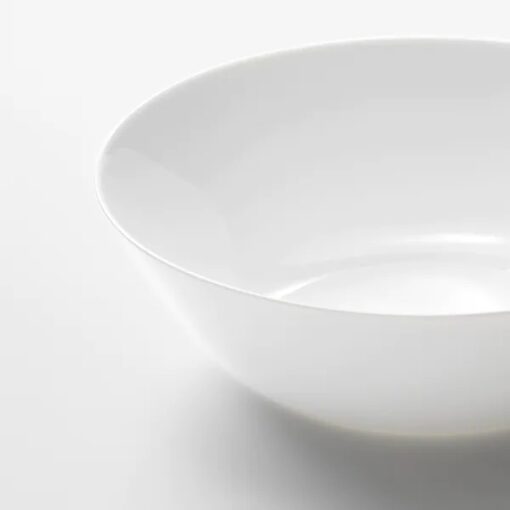 IKEA OFTAST MISKA BIAŁA GŁĘBOKA HARTOWANE SZKŁO 23 CM - obrazek 2
