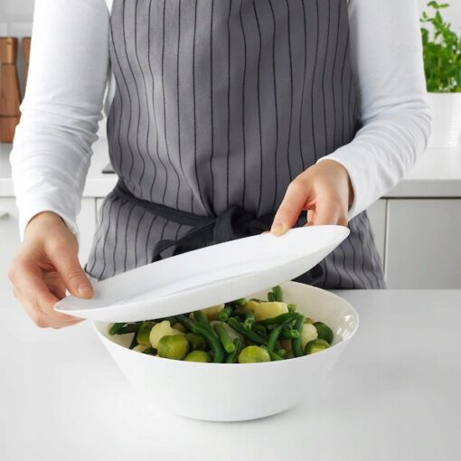 IKEA OFTAST MISKA BIAŁA GŁĘBOKA HARTOWANE SZKŁO 23 CM - obrazek 5