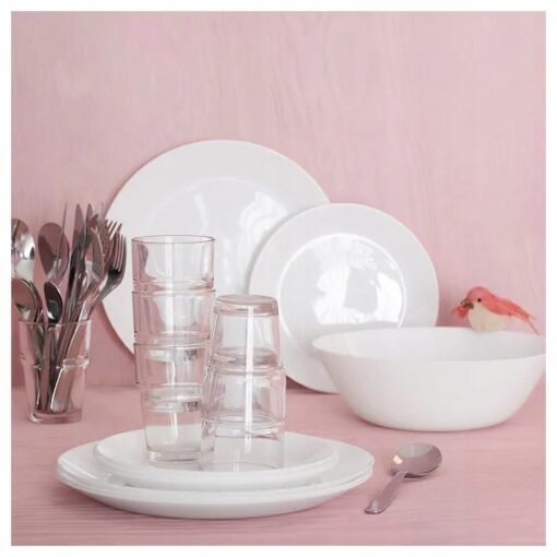 IKEA OFTAST MISKA BIAŁA HARTOWANE SZKŁO 15 CM - obrazek 3