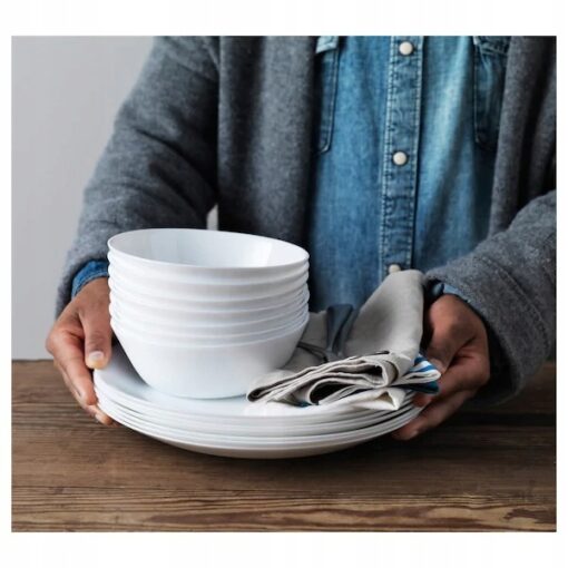 IKEA OFTAST MISKA BIAŁA HARTOWANE SZKŁO 15 CM - obrazek 4