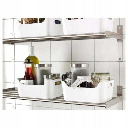 IKEA VARIERA POJEMNIK PUDEŁKO PLASTIKOWE BIAŁE 24X17CM - obrazek 3