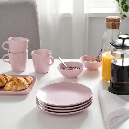 IKEA FARGKLAR TALERZYK RÓŻOWY MAT 20 CM 4 SZT. - obrazek 3