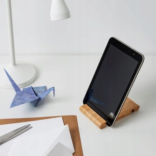IKEA BERGENES UCHWYT NA KOMÓRKĘ TELEFON STOJAK BAMBUS - obrazek 2