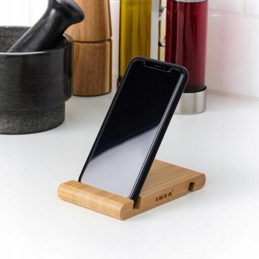 IKEA BERGENES UCHWYT NA KOMÓRKĘ TELEFON STOJAK BAMBUS - obrazek 5