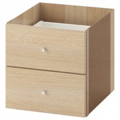 IKEA KALLAX WKŁAD Z 2 SZUFLADAMI REGAŁ DĄB 33X33 CM
