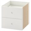 IKEA KALLAX WKŁAD Z 2 SZUFLADAMI REGAŁ BIAŁY 33X33 CM