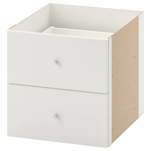 IKEA KALLAX WKŁAD Z 2 SZUFLADAMI REGAŁ BIAŁY 33X33 CM