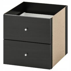 IKEA KALLAX WKŁAD Z 2 SZUFLADAMI REGAŁ CZARNY 33X33 CM