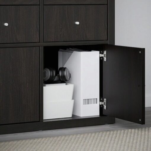 IKEA KALLAX WKŁAD Z DRZWIAMI CZARNY BRĄZ 33X33 - obrazek 2