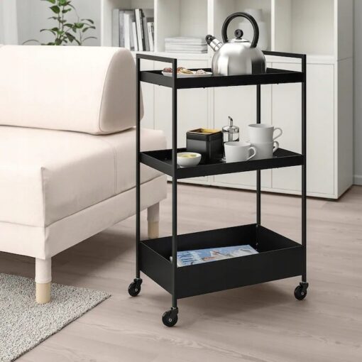 IKEA NISSAFORS WÓZEK KUCHENNY ORGANIZER CZARNY - obrazek 6