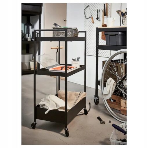 IKEA NISSAFORS WÓZEK KUCHENNY ORGANIZER CZARNY - obrazek 2