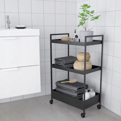IKEA NISSAFORS WÓZEK KUCHENNY ORGANIZER CZARNY - obrazek 4
