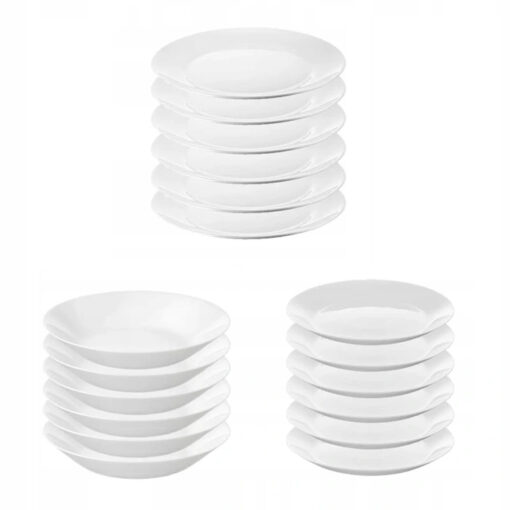 IKEA OFTAST ZESTAW TALERZY I MISEK ZASTAWA STOŁOWA 18 SZT.