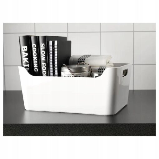IKEA VARIERA PUDEŁKO Z UCHWYTAMI BIAŁE 34x24 cm - obrazek 4