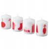IKEA VINTER ŚWIECE BRYŁOWE ŚWIĄTECZNE - 4 szt. 8 cm