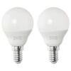 IKEA SOLHETTA ŻARÓWKA LED E14 470 LN KULA 2 SZT